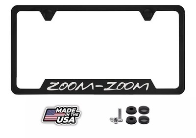Black License Plate Frame for Zoom-Zoom, Zoom Zoom
