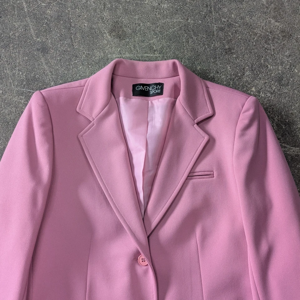 Vintage Givenchy Blazer Jacket Womens S 36 Pink Coat 2 Button 80s Sport - Image 2 of 4