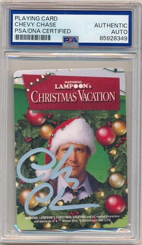 CHEVY CHASE CHRISTMAS VACATION AUTOGRAPH SIGNED PLAYING CARD PSA AUTHENTIC AUTO