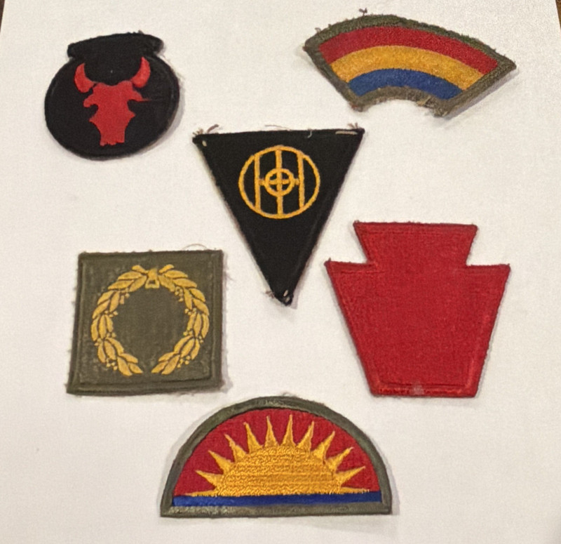 WW II US Military Lot of 5 Vintage Uniform Cloth Patches & Insignia Militaria
