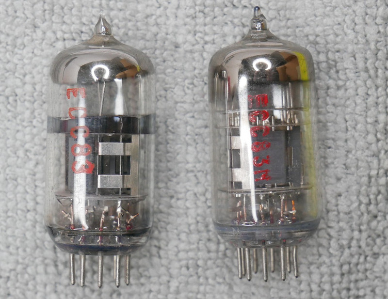 ECC83 ECC83M GUITAR PREAMP TUBES PAIR SQUARE GETTER STRONG BALANCED EXCELLENT
