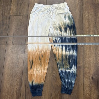 Colsie Tie Dye Joggers, Brown Blue White, size medium