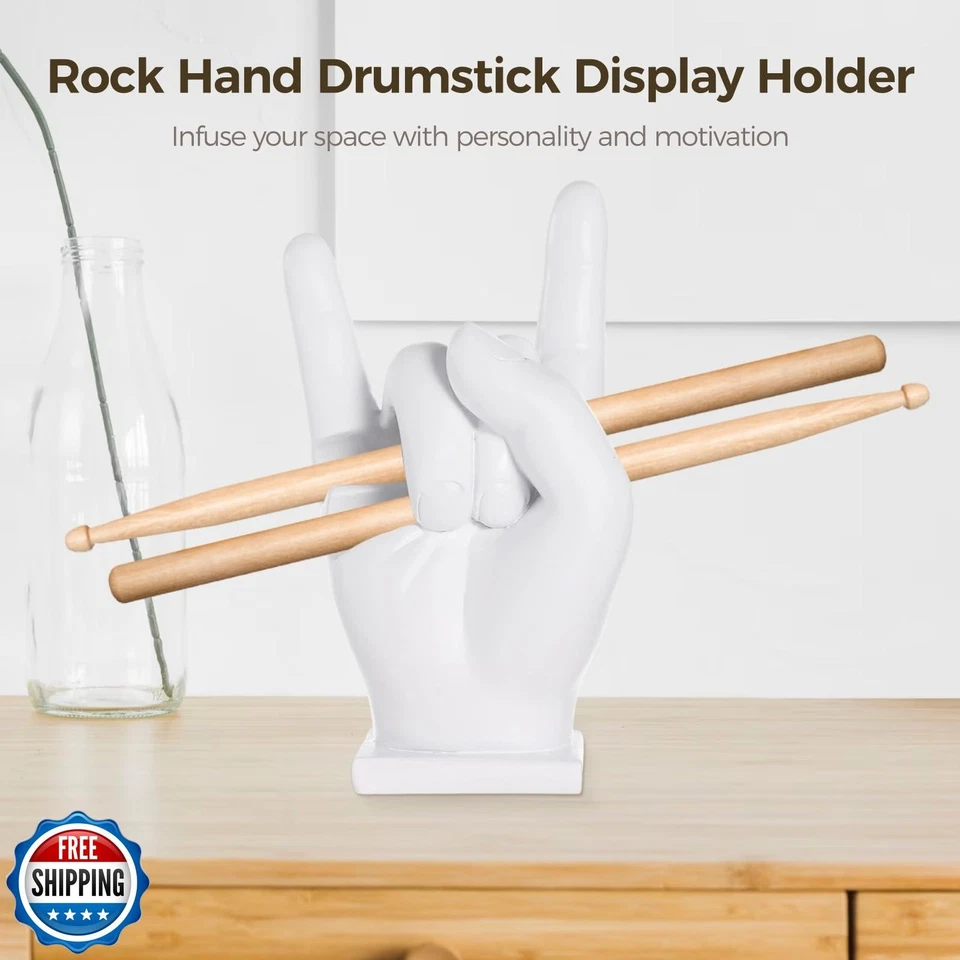 Rock Hand Drumstick Display Holder, Fun Gesture Shaped Drumstick Display Stan - Image 2 of 4