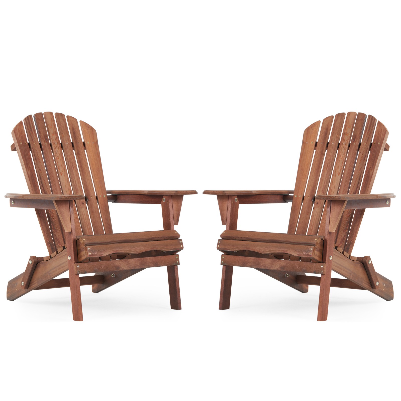 Wooden Outdoor Folding Adirondack Chair Set Of 2 Lounge Patio Chair