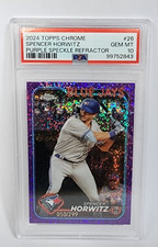 MLB 2024 TOPPS Chrome Spencer Horwitz Purple Speckle Refractor Gem Mint 10 PSA