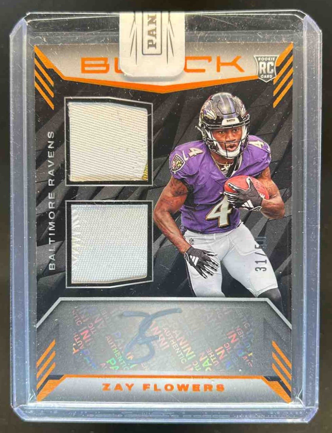 Zay Flowers Panini Black Rookie Signature Materials #RSM13 Citrine