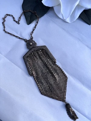 Antike 20er Jahre Mandalian Mfg Co Metall Netz Handtasche Art Deco Klapptasche - Bild 1 von 4
