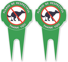 - No Dog Poop Signs for Yard, 12" X 6.5", 2 Pack, Aluminum, Dog Poop Signs for L