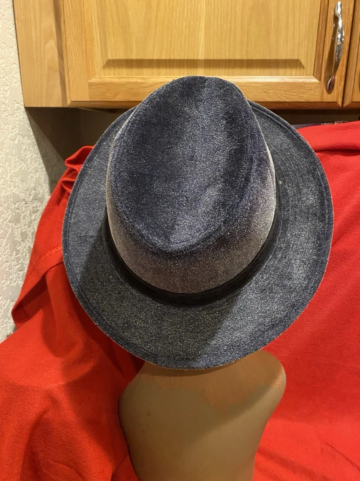 Sombrero Fedora Gris Oscuro con Banda Negra LC Canto Diseñador Italiano Hecho en Italia Foto 4 de 4