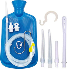 Enema Kit   2L Enema Bag  5.0Ft. Long Silicone Hose   5 Multi-Size Reusable Tips