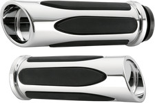 Arlen Ness Deep Cut Chrome Aluminum Comfort Grips - Made In the USA 07-050