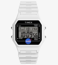 New Timex x NASA Artemis Limited Edition Lunar White Digital Watch TW2Y13500