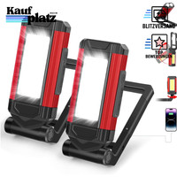 Werkstattlampe Cob 2 StüCk Wiederaufladbar Ultrahelle Led Taschenlampe Rot