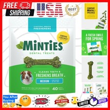 Dental Chews for Dogs, 40 Count, Vet-Recommended Mint-Flavored Dental Dog Tre...