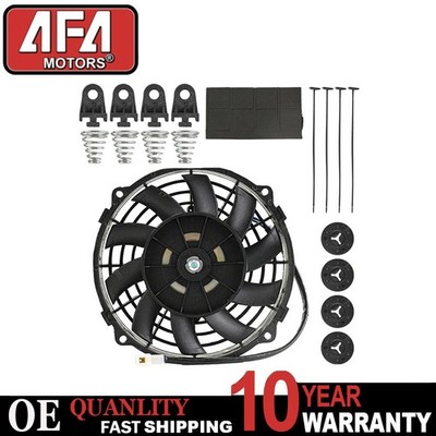7'' Reversible Radiator Fan 12V 800CFM 10 Curved Blades Slim Push/Pull Universal