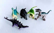 Lot Of 5 Boley Dino Dinosaurs Hard Plastic Figures Toys