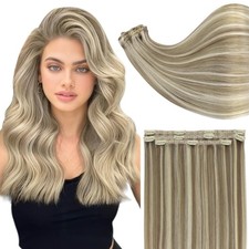Full Shine 14 Inch-50G-7Pcs, Lace #8P60 Ash Brown Highlights Light Blonde