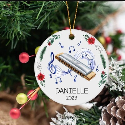 Harmonica Christmas Ornament, Harmonica Instruments Xmas Ornament 2023, Harmo...