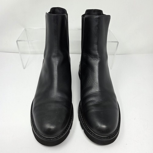 Stuart Weitzman Damen 9 Stiefel Chelsea Dylan schwarz Leder Grunge - Bild 4 von 10