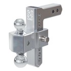 CURT AlumaLite Dual Ball Adjustable Aluminum Trailer Hitch, 7-1/2in Drop 45365