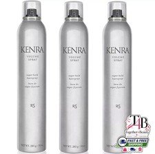 KENRA 25 VOLUME SPRAY 10 Oz SUPER HOLD FINISHING HAIRSPRAY Pack of 3 Cans