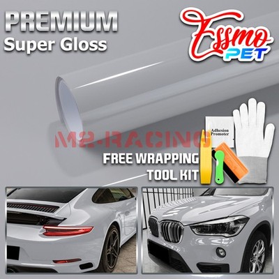 ESSMO PET Super Gloss Storm Gray Car Vehicle Vinyl Wrap Decal Glossy Like Paint