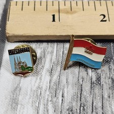 VTG Luxembourg Flag Cathedral Enamel Lapel Pin Badge Souvenir Lot Set Go