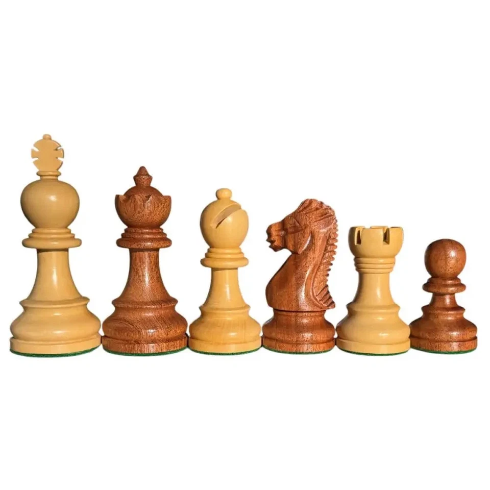Juego de ajedrez Staunton estándar - Madera Babul - Peso 3X - 4Q - 3 3/4 K Foto 3 de 4