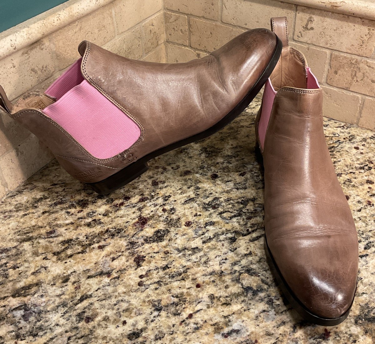 Melvin Hamilton Pink Susan 10 Chelsea Leather Ankle Boots Womens EU 38 US 7-7.5
