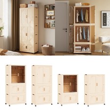 Foldable Plastic Wardrobe Modular Stacking Closet for Clothes Storage Cabinet