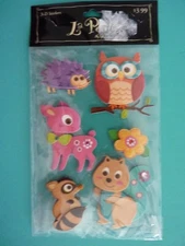 WOODLAND ANIMALS Dimensional Stickers Sealed Package Paper Studio