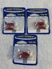 (LOT OF 3 PACKS) BLAKEMORE ROAD RUNNER 1/16oz.  RED/WHITE TAIL NIP 6 LURES TOTAL