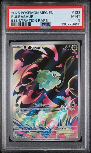 2025 POKEMON MEG EN-MEGA EVOLUTION ILLUSTRATION RARE #133 BULBASAUR PSA 9