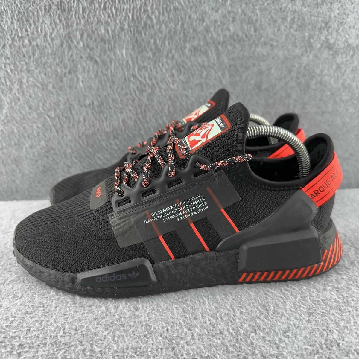 Adidas NMD_R1 V2 Black Solar Red for sale | eBay