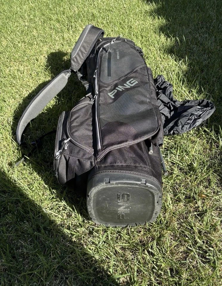 Carro de golf Ping Hoofer negro bolsa de transporte 14 vías con capucha para lluvia Foto 3 de 4