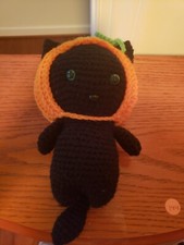 Hand Crocheted Black Cat