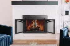 Pleasant Hearth AX-1301 Axel Medium 37.50" x 31" Fireplace Glass - Black