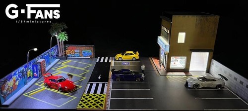 1/64 Diorama Car Garage Model LED Lighting Car Showroom Display Scene Model Gift - Picture 115 of 146