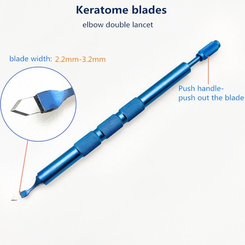 1set Sapphire Keratomes Blade Elbow Double Lancet Ophthalmic Surgical Instrument - Afbeelding 1 van 20