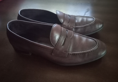 Carmina mens UNLINED PENNY LOAFERS uk 7.5 US 8.5 brown MTO 80546