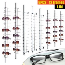 8 Pieces Eyeglasses Display Rod Sunglasses Wall-Mount Display Store Holder 1.1m