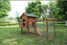 6.8ft Long Wooden Coop With Run Cage New Box 