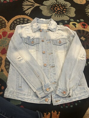 Women s Jean Jacket  Distressed Thread And Supply  NWOT Light Blue Size S