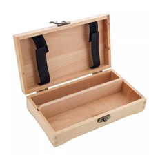 US Art Supply Small Artist Tool and Brush Storage Box with Locking Clasp