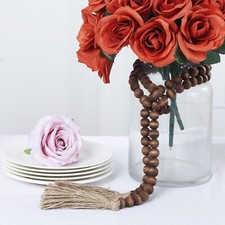 Brown 55 in Wood Bead Chain Tassels HANGING GARLAND Party Events Home