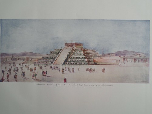 Teotihuacan Templo de Quetalcoatl God Feathered Serpent Pre-Columbian 1928 #2
