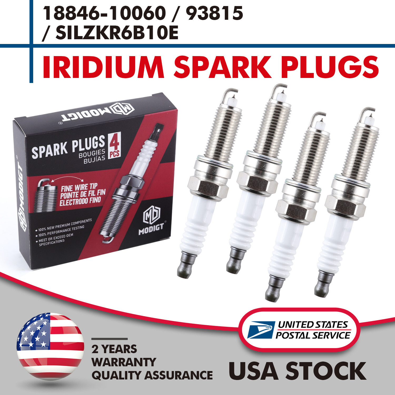 4X 93815 18846-10060 SILZKR6B10E Spark Plugs For Hyundai ACCENT KIA RIO SOUL OEM