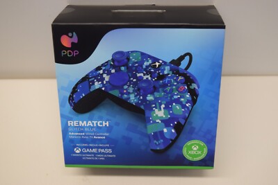 PDP REMATCH Wired Controller for Xbox X|S One Windows 10 / 11 PC - Glitch Blue