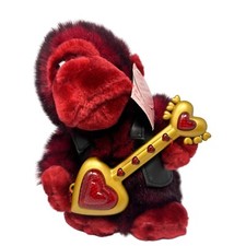 Dan Dee Wild Thing Musical Gorilla Plush Heart Guitar Red Fur Black Vest