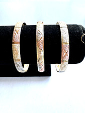 3 pc 14kt Gold Plated Tricolor Bracelets. Semanario Oro Laminado 3 colores. Girl